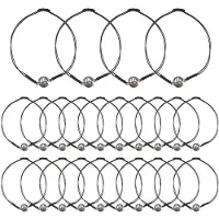 Tlily 24 Piece Volleyball Bracelets, Volleyball Charm Bracelet, Braided String Bracelet with Volleyball Pendant Decoration
