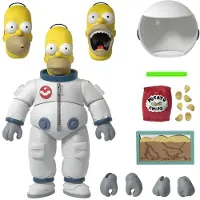 Super7 The Simpsons ULTIMATES! Serie 1: Deep Space Homer – fuldt bevægelig figur med udskiftelige hoveder og hænder, Inanimate Carbon Rod
