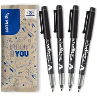 Pilot V-Sign flydende blækpen - 0,6 mm spids, sort, 4-pak