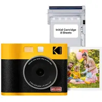 Kodak Mini Shot 3 ERA 4Pass 2-i-1 Instant Camera and Photo Printer (Yellow Camera 8 Sheets)