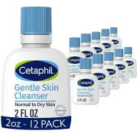 Cetaphil Face Wash Hydrating Gentle Skin Cleanser til t?r til normal f?lsom hud 2 oz 12 Pack Duftfri S?befri og ikke-skummende