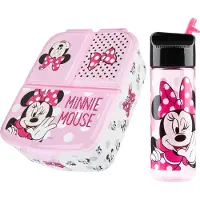 Disney Minnie Mouse Kids Madpakke med rum og vandflaske med suger?r (Pink)