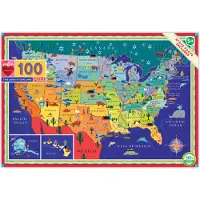 Eeboo : Dette land er dit land 100 stykke puslespil giver b?rn mulighed for at l?re n?gleindustrier og dyreliv, der er forbundet med hver stat