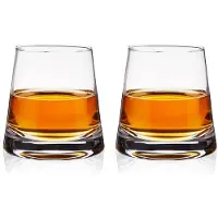 Viski burke whisky briller med pyramid design klipper glas krystal vinklede tumblere til skotsk og cocktails rydder 8 oz sæt på 2