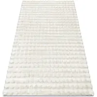 Rugsx Gulvtæppe BUBBLE hvide 11 IMITATION AF KANINPELS 3D strukturel 140x190 cm