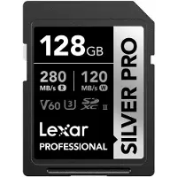 Lexar 128GB Professional SILVER PRO SDXC Hukommelseskort UHS-II C10 U3 V60 Full-HD & 4K Video Op til 280MB/s L?s for professionel fotograf Videog
