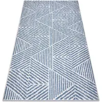 Rugsx Tæppe Strenge SISAL COLOR 47176360 Linjer, trekanter, zigzag beige / blå 140x200 cm