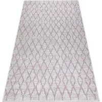 Rugsx Sisaltæppe SISAL SION kontrolmønster 22129 fladvævning ecru / lyserød 120x170 cm