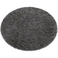 Rugsx FLOKATI VÆVET hjul grå cirkel 110 cm