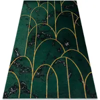 Rugsx Tæppe EMERALD eksklusiv 1016 glamour, stilfuld art deco, marmor flaske grøn / guld 180x270 cm
