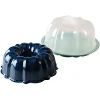 Nordic Ware gennemsigtig kageholder bundt pan sølv