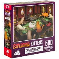 Exploding Kittens Eksploderende killinger 500 stykker puslespil - katte spiller craps puslespil for voksne kattepuslespil sofabord puslespil multi (PCRAPS -107)