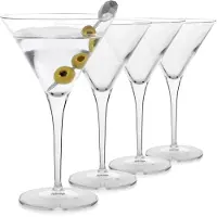 Luigi Bormioli Crescendo 10 Ounce Martini Glasses Set med 4 Crystal Son-Hyx Glass Clear Martini Glass Opvaskemaskine Safet lavet i Italien.