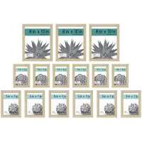 MCS Gallery Essential Picture Frames Photo Gallery Wall Frame Set med 4 x 6 tommer 5 x 7 tommer og 8 x 10 tommer rammer Natural Woodgrain 15 styk