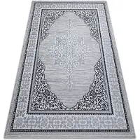 Rugsx Tæppe GLOSS moderne 8490 52 Pynt, stilfuld, ramme elfenben / grå 80x150 cm