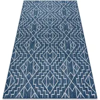 Rugsx Sisaltæppe SISAL SION Geometrisk, Roma21778 fladvævning marineblå blå / ecru 180x270 cm