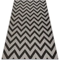 Rugsx Sisaltæppe SISAL FLOORLUX 20340 sølv / sort ZIGZAG 140x200 cm