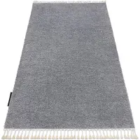 Rugsx Tæppe BERBER 9000 lyse grå kvaster berberi Marokkansk shaggy 180x270 cm
