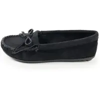 Minnetonka Kilty Hardsole Moccasins til kvinder 10 M Sort