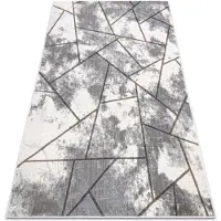 Rugsx Tæppe NOBLE moderne 1518 67 Overdubbed, geometrisk - Strukturelle, to niveauer af fleece fløde / grå 180x270 cm