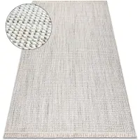 Rugsx Tæppe NANO EO78B Melange, løkke, fladvævet hvid / grå 140x190 cm