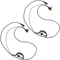 Exogio 2X 2 Pin G Shape Headset Earpiece Mic for Two Way Radio Security Walkie Talkie Radio for