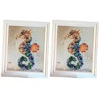 Melitt Ocean Glass Art Set, Suitable for Adult DIY Assembly, Ocean-Themed Home Decoration Seahorse