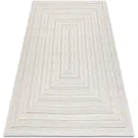 Rugsx Tæppe SANTO OVERRASKNING SISAL 0999 geometrisk hvid 160x220 cm