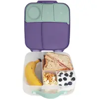 B.Box Frokostboks til børn: Jumbo Bento Box med 4 rum (2 lækage bevis) Fjernelig skillelinie Gel Cold Pack. For ældre børn og store spiser i alde