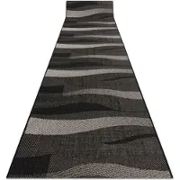 Rugsx Fortovet SISAL FLOORLUX design 20212 sort / sølv 100 cm 100x790 cm