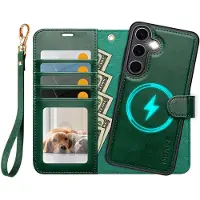 Ocase til Samsung Galaxy S25 Plus aftageligt pungetui med kortholder [2 i 1] PU-lder Flip Folio-etui med RFID-blokeringsstativ Hndledsrem Stds