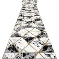 Rugsx Tæppeløber EMERALD eksklusiv 1020 glamour, stilfuld marmor, trekanter sort / guld 100 cm 100x860 cm