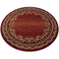 Rugsx Tæppe POLONIA hjul BARON bordeauxrød cirkel 200 cm