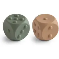 Mushie Silicone Dice Press Leget?j | Baby sensorisk leg i 10+ m?neder (t?rret timian/naturlig)