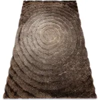 Rugsx Tæppe moderne FLIM 008-B7 lurvet, cirkler - Strukturelle brun 120x160 cm
