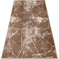 Rugsx Tæppe MEFE moderne 2783 marmor - Strukturelle, to niveauer af fleece mørk beige 140x190 cm