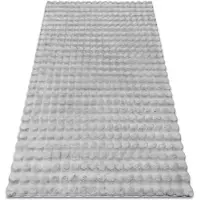 Rugsx Gulvtæppe BUBBLE sølv 21 IMITATION AF KANINPELS 3D strukturel 80x150 cm