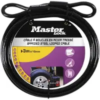 Master Lock 49EURD, 3 m, Stål, Sort
