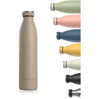 Lars Larsen LARS NYSM Rustfrit stål isoleret vandflaske 12 oz 17 oz 34 oz 51 oz | Isoleret termo kolbe til varme og kolde drikkevarer | Lækagefast drikkeflas