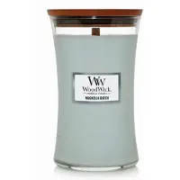 Woodwick Magnolia Birch Holiday Candle Gaver til kvinder og m?nd 21,5 oz stort timeglas lys med knitrende v?g