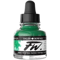 Daler Rowney FW Akryl bl?kflaske Sap Gr?n - Alsidig akryl tegnebl?k til kunstnere og studerende - Permanent kalligrafi bl?k - Arkivbl?k til illus