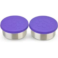 Lunchbots 2,5 oz lækagesikre fødevaregodkendte rustfrit stål dipkrukker med silikonlåg - spildsikker til tasker og bento bokse (sæt)