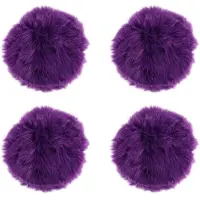 Melitt 4X Faux Sheepskin Wool Carpet 30 X 30 cm Fluffy Soft Longhair Decorative Carpet Cushion Chair Sofa Mat (Round )