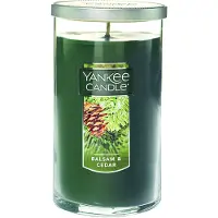 Yankee candle Balsam & Cedar Duftende klassiker 12oz Medium Perfect Pillar Single Wick Candle Over 80 Hours of Burn Time