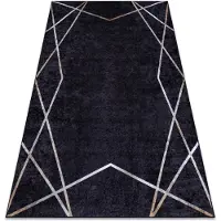 Rugsx MIRO 51233.811 tæppe skal vaskes geometrisk skridsikker - sort 140x190 cm