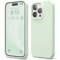 Elago kompatibel med iPhone 15 Pro Liquid Silicone Full Body Protective Case Stockfast blød mikrofiberforing Anti-scratch 6,1 tommer (Soft Mint)