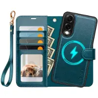 Ocase til Samsung Galaxy S25 Edge aftageligt pungetui med kortholder [2 i 1] PU-lder Flip Folio-etui med RFID-blokeringsstativ Hndledsrem Stds