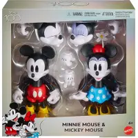 Mattel Disney 100 Collectible Action Figures Mickey og Minnie Mouse Posable Personer Swappable Head & Hands Soft Good Elements