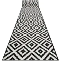 Rugsx Fortovet BCF MORAD Ruta diamanter sort / fløde 90 cm 90x770 cm