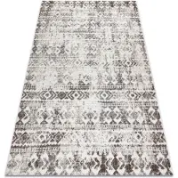 Rugsx Tæppe Strukturelle SOLE D3732 aztec, diamanter - Fladt vævet, to niveauer af fleece beige 160x220 cm
